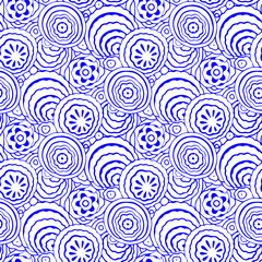 Seamless abstract geometrical pattern with white background.