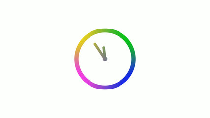 New 4 color counting down clock icons on white background,Clock icon