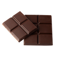 Dark Chocolate Bar isolated on a white background.