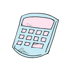 Calculator icon on Hand Drawn style vector