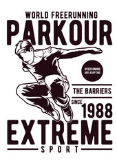 Obraz premium vector illustration of parkour