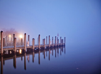Dock in the fog. 