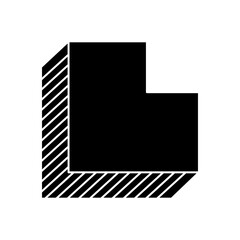 geometric shape with stripes, silhouette style