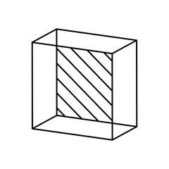 geometric shapes concept, 3d square with stripes design, line style