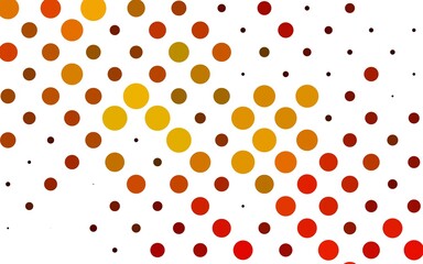 Light Orange vector template with circles. Blurred decorative design in abstract style with bubbles. Template for your brand book.