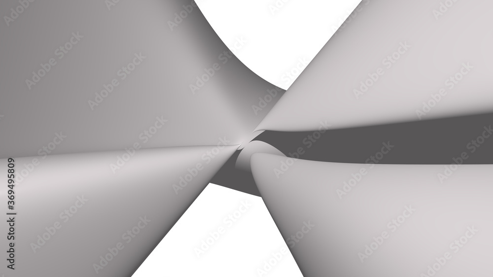 Poster chaotic 3d abstract background of curved geometrical patterns of lavender blush color with lighting 