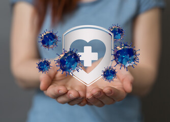Corona Virus Healthcare Concept. Coronavirus protection Pandemic Sars Fever.