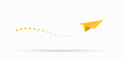 Paper air plane flying vector illustration