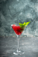 Raspberry martini cocktail. Selective focus. Shallow depth of field.

