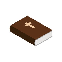 Bible Isometric Flat Icon Illustration Isolated in White