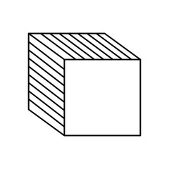 geometric shapes concept, cube with stripes design, line style