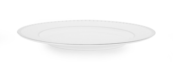 white plate on white background.