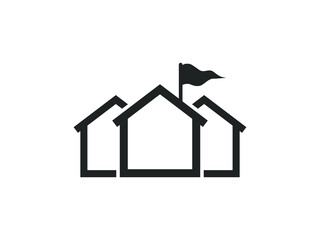 House icon. Village icon. Camp icon.  