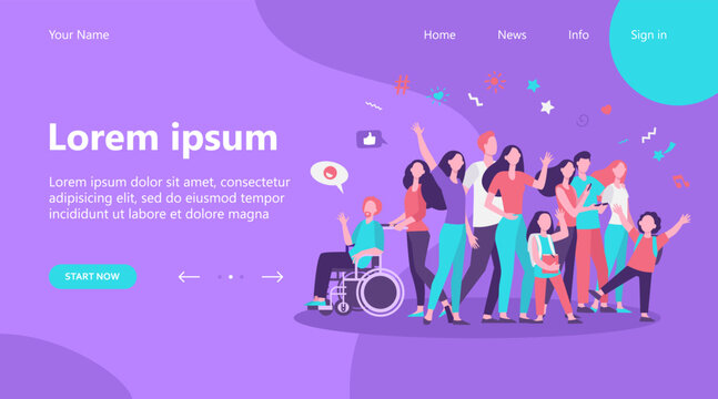 Multicultural people standing together isolated flat vector illustration. Cartoon diverse characters of multinational community members. Society and public concept