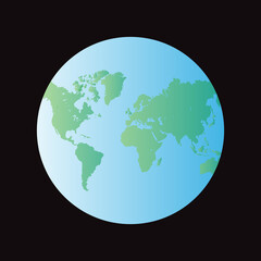 world map illustration vector eps10. black background