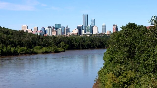 City of Edmonton Downtown View in the River Valley East