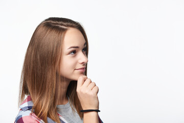 Portrait of smiling teen girl looking at camera