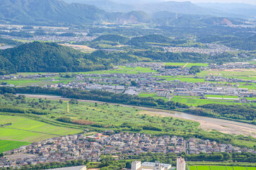 滋賀県の三上山からの眺め