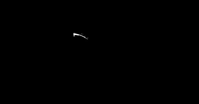 2d animation of handwritten white infinity sign isolated on black background with dry brush texture. For valentine's day
