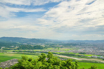 Fototapeta na wymiar 滋賀県の三上山からの眺め