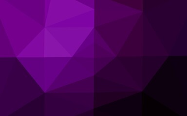 Dark Purple vector shining triangular pattern. Creative illustration in halftone style with gradient. Triangular pattern for your business design.