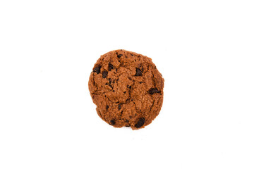 Chocolate cookies on a white background.