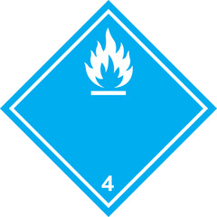 Flammable transport hazard sign and symbol