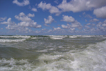Paraglider on the Nida dune, in front of the Baltic sea