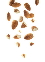 Almonds isolated on white background