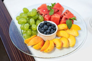 assorti of different fruits on plate