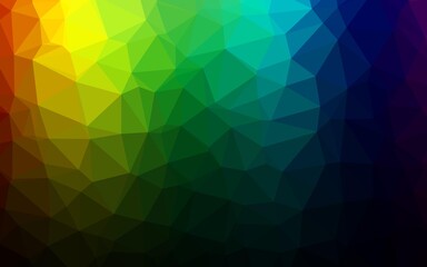 Dark Multicolor, Rainbow vector shining triangular template. Colorful illustration in abstract style with gradient. The best triangular design for your business.