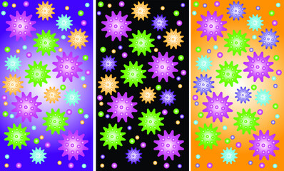 corona virus icon with abstract colorful background
