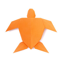 Origmi orange sea turtle on a white background - 369504821