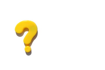 Question mark in yellow on a white background