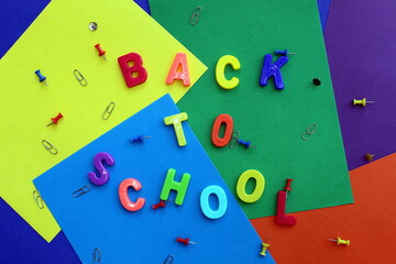 Inscription on a multi-colored surface `back to school`