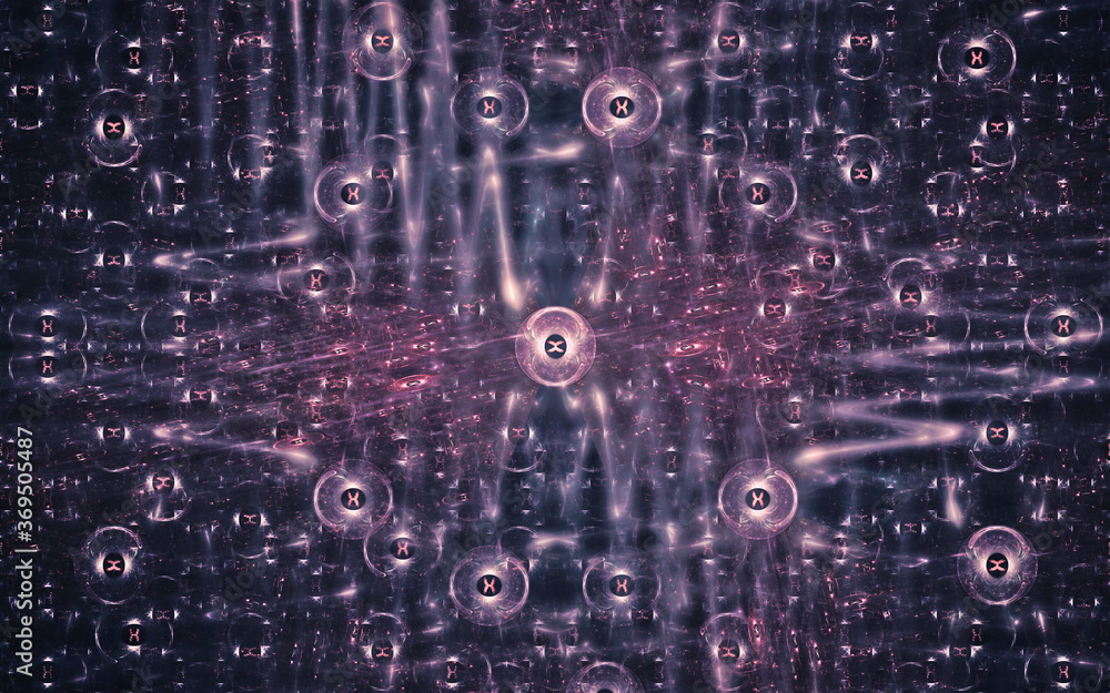 Aufkleber digital image generated on a computer consisting of beautiful abstract geometric shapes, lines of di