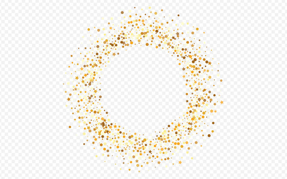 Gold Polka Art Transparent Background. Bridal Dot 