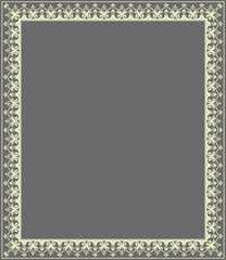Decorative frame Elegant vector element for design in Eastern style, place for text. Floral gray border. Lace illustration for invitations and greeting cards