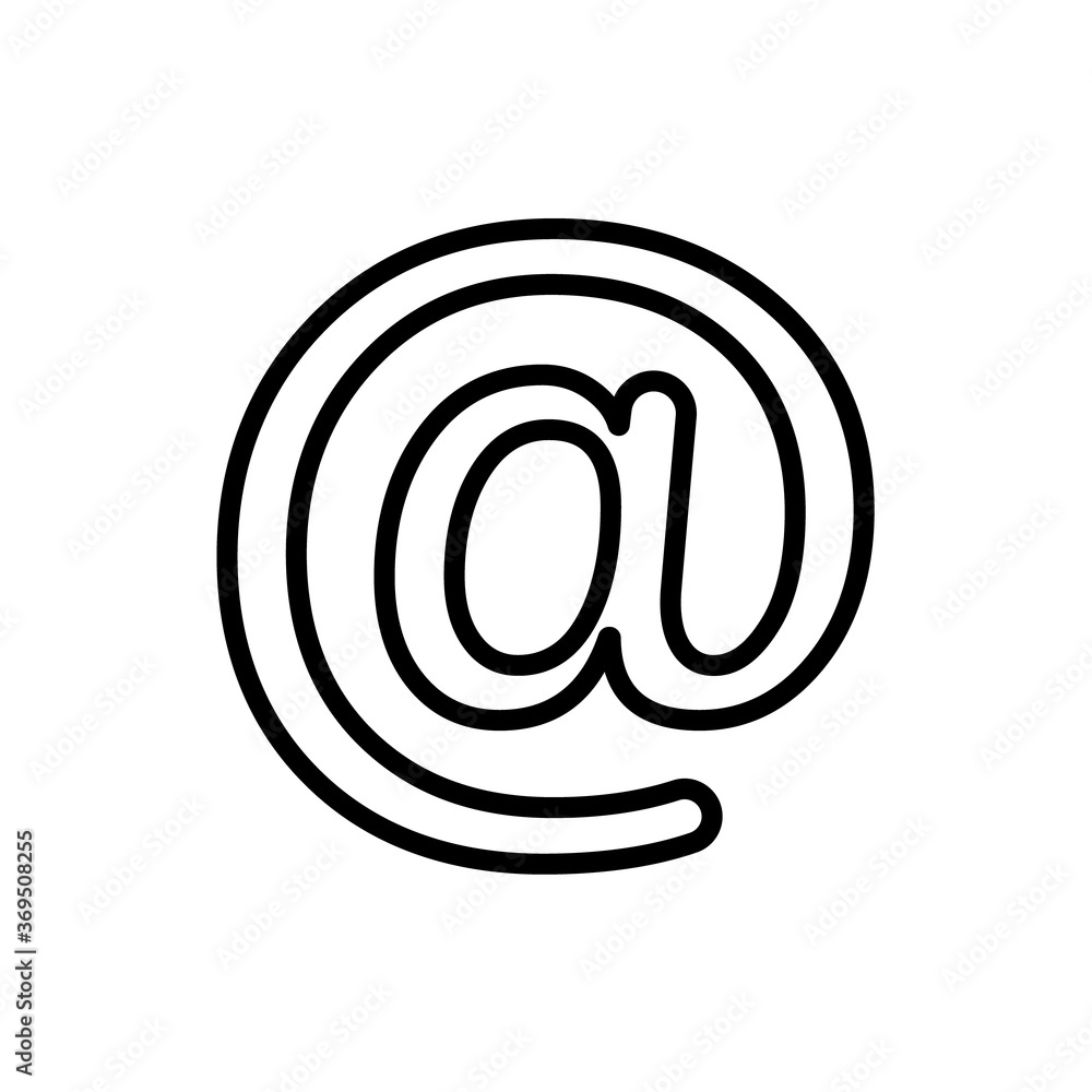 Poster at-sign address icon v2. internet flat icon symbol for applications.