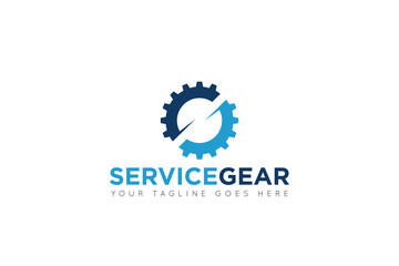 Fototapeta premium modern gear service logo, icon, symbol, vector illustration