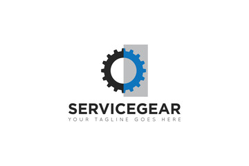 modern gear service logo, icon, symbol, vector illustration