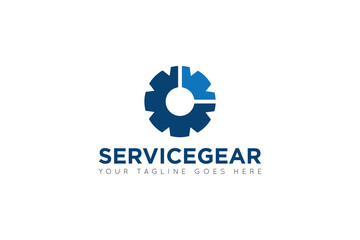 modern gear service logo, icon, symbol, vector illustration