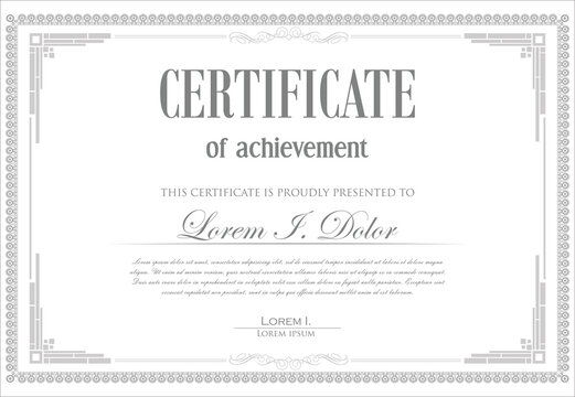 Certificate or diploma retro vintage design