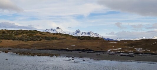 winter landscape with mountains