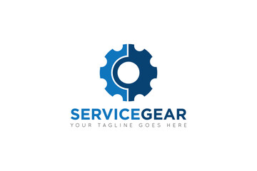 modern gear service logo, icon, symbol, vector illustration