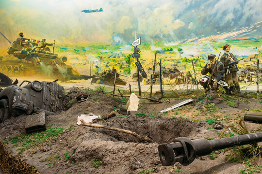 Diorama depicting the defeat of Nazi troops in Belarus. Belarusian Museum Of The Great Patriotic War In Minsk, Belarus
