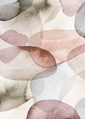 Abstract watercolor background with geometric shapes - 369509209