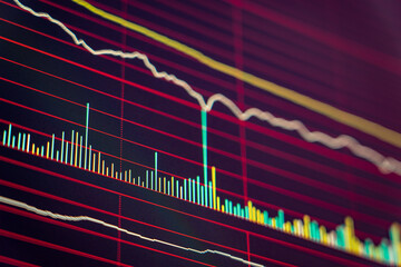 Naklejka premium Stock market securities trading data background
