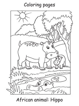 Coloring hippo vector