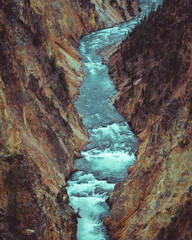 waterfall in the canyon of yellowstone